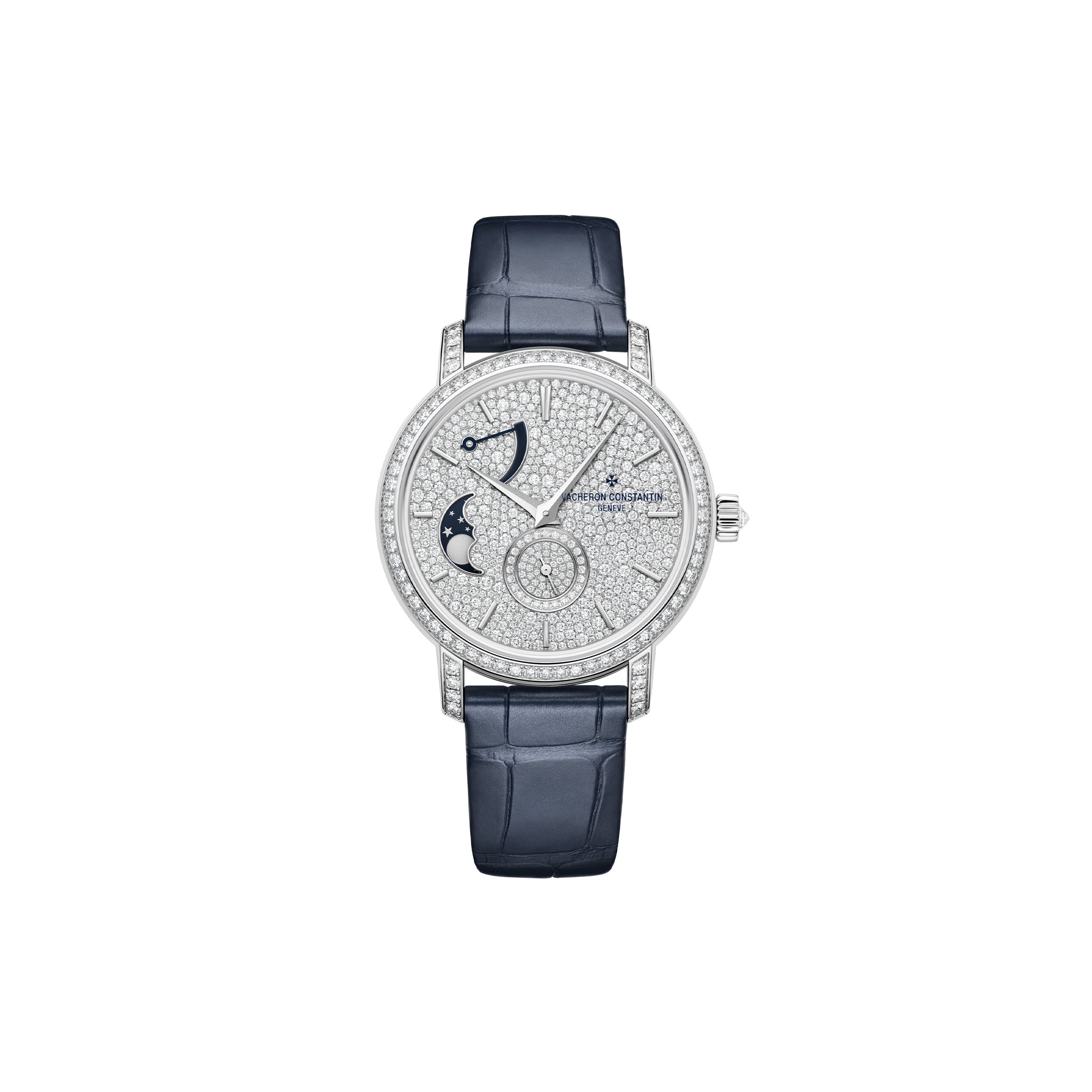 VACHERON CONSTANTIN TRADITIONNELLE MOON PHASE 37.5 MM WHITE GOLD WATCH 7006T/000G-B913